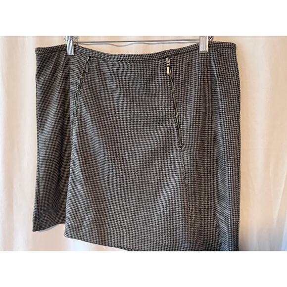 Willi Smith Gray Houndstooth Mini Skirt - 12 - Picture 7 of 8